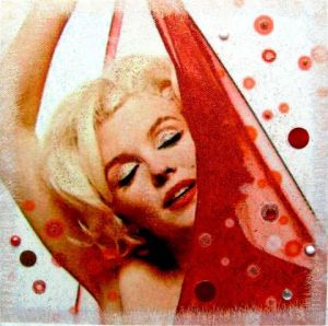 Voir le détail de cette oeuvre: Portrait Marilyn MONROE voile rouge