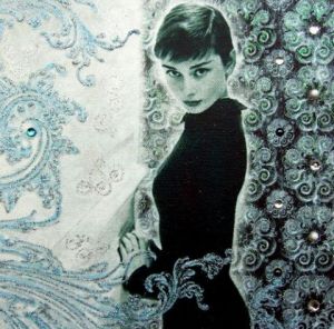 Voir le détail de cette oeuvre: Portrait bleu Audrey HEPBURN